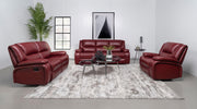 Camila Upholstered Motion Reclining Loveseat Red - 610242