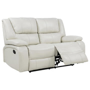 Camila Upholstered Motion Reclining Loveseat White - 610248