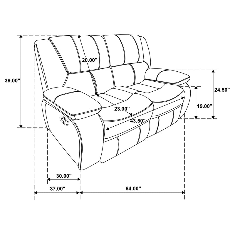Camila Upholstered Motion Reclining Loveseat White - 610248