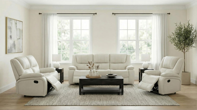 Camila Upholstered Motion Reclining Loveseat White - 610248