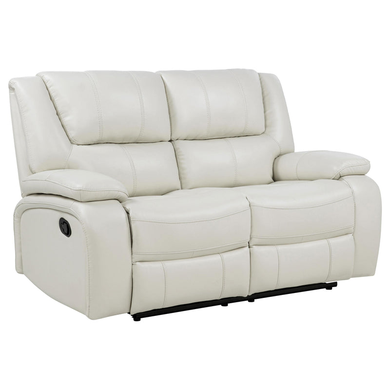 Camila Upholstered Motion Reclining Loveseat White - 610248