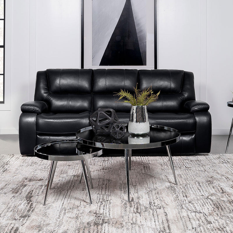 Camila Upholstered Motion Reclining Sofa Black - 610244
