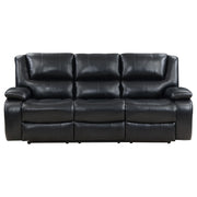 Camila Upholstered Motion Reclining Sofa Black - 610244