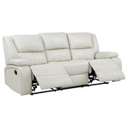 Camila Upholstered Motion Reclining Sofa White - 610247