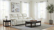 Camila Upholstered Motion Reclining Sofa White - 610247