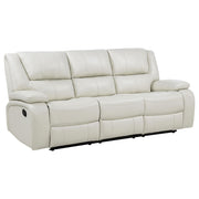 Camila Upholstered Motion Reclining Sofa White - 610247
