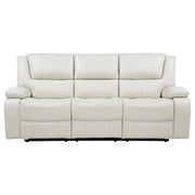 Camila Upholstered Motion Reclining Sofa White - 610247