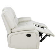 Camila Upholstered Motion Reclining Sofa White - 610247