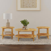 Camillo 3-piece Round Coffee and End Table Set Maple  - 709698-S3