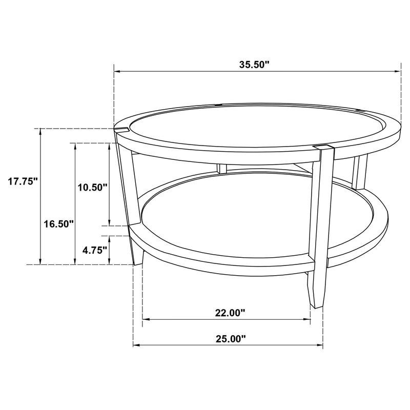 Camillo 3-piece Round Coffee and End Table Set Maple  - 709698-S3