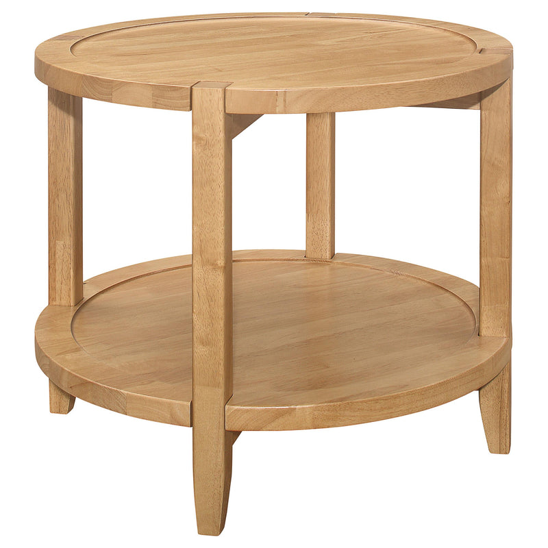 Camillo 3-piece Round Coffee and End Table Set Maple  - 709698-S3