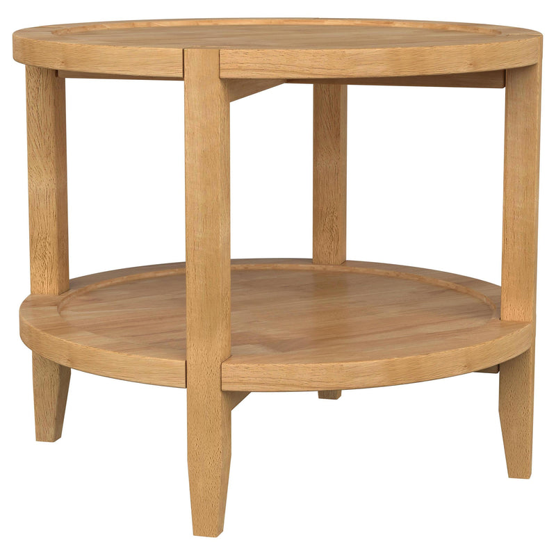 Camillo 3-piece Round Coffee and End Table Set Maple  - 709698-S3