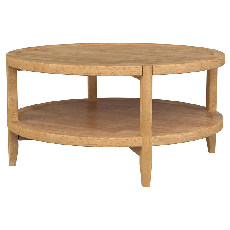 Camillo Round Solid Wood Coffee Table Maple Brown - 709698