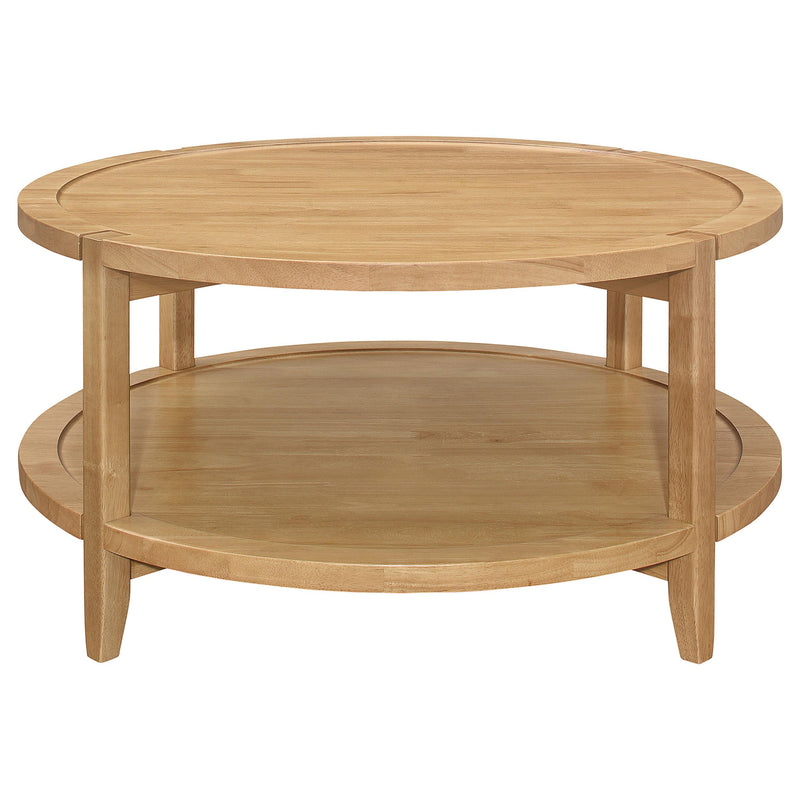 Camillo Round Solid Wood Coffee Table Maple Brown - 709698