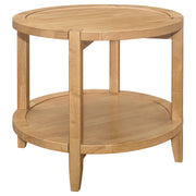 Camillo Round Solid Wood Side End Table Maple Brown - 709697