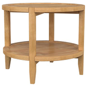 Camillo Round Solid Wood Side End Table Maple Brown - 709697