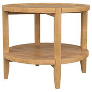 Camillo Round Solid Wood Side End Table Maple Brown - 709697