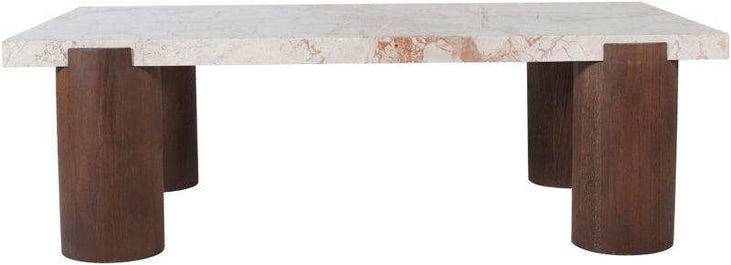 Campania Marble And Oak Wood Coffee Table in Cream - 99021Breccia-CT