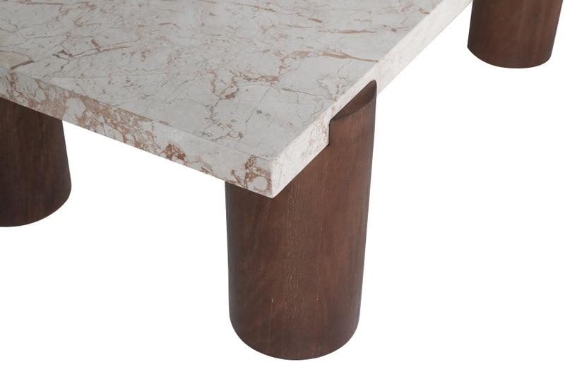 Campania Marble And Oak Wood Coffee Table in Cream - 99021Breccia-CT