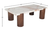 Campania Marble And Oak Wood Coffee Table in Cream - 99021Breccia-CT
