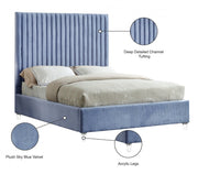 Candace Velvet Full Bed Light Blue - CandaceSkyBlu-F