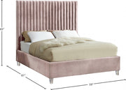 Candace Velvet Full Bed Pink - CandacePink-F