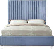 Candace Velvet King Bed Light Blue - Gate FurnitureKing Bed