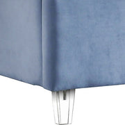 Candace Velvet Queen Bed Light Blue - Gate FurnitureQueen Bed