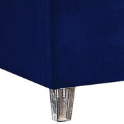 Candace Velvet Twin Bed Blue - Gate FurnitureTwin Bed