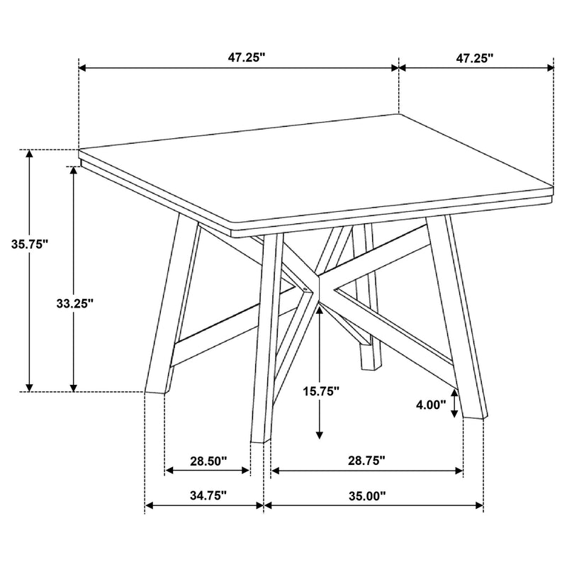 Canfield 47-inch Square Counter Height Dining Table Brown - 109178