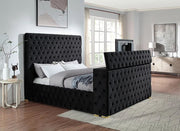 Cannes King Black Platform TV Bed - Gate FurnitureKing Bed