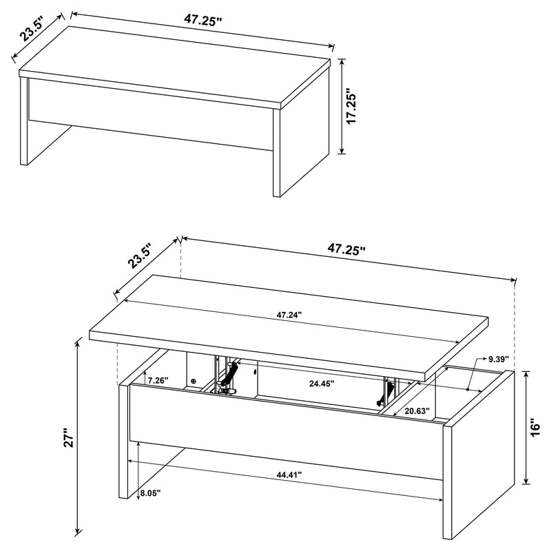 Canoga Engineered Wood Lift Top Cocktail Coffee Table Mango - 706358