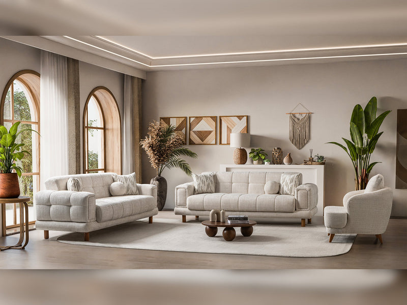 Canyon  3-pieces (Sofa & Loveseat & Chair) Livingroom Set in Cream - 200-ST-CAN-CREMONA02-321