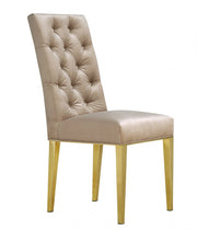 Capri Velvet Upholstered Dining Chair in Beige, Set of 2 - 716BE-C