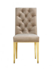Capri Velvet Upholstered Dining Chair in Beige, Set of 2 - 716BE-C