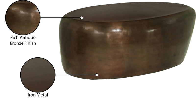 Capsule Aluminum Coffee Table in Brown - 99062Brown-CT