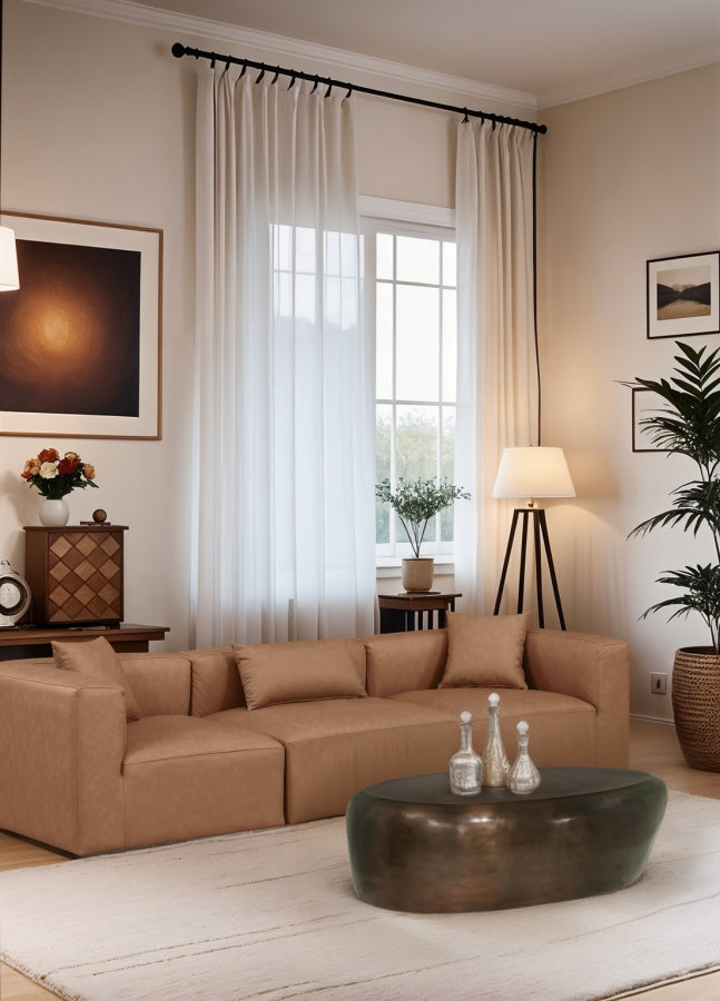 Capsule Aluminum Coffee Table in Brown - 99063Brown-CT
