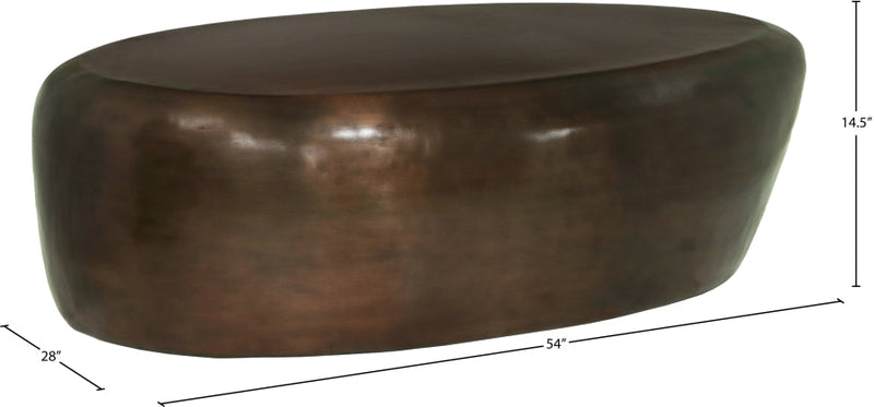Capsule Aluminum Coffee Table in Brown - 99063Brown-CT