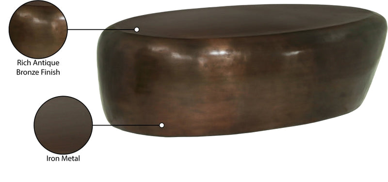 Capsule Aluminum Coffee Table in Brown - 99063Brown-CT