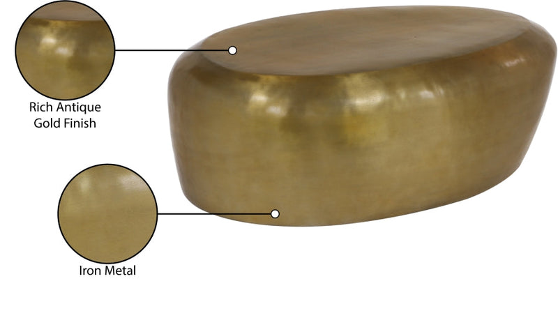 Capsule Aluminum Coffee Table in Gold - 99062Gold-CT