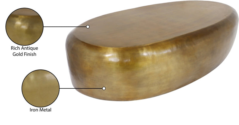 Capsule Aluminum Coffee Table in Gold - 99063Gold-CT