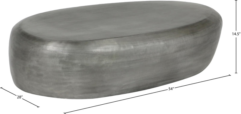 Capsule Aluminum Coffee Table in Silver - 99063Silver-CT
