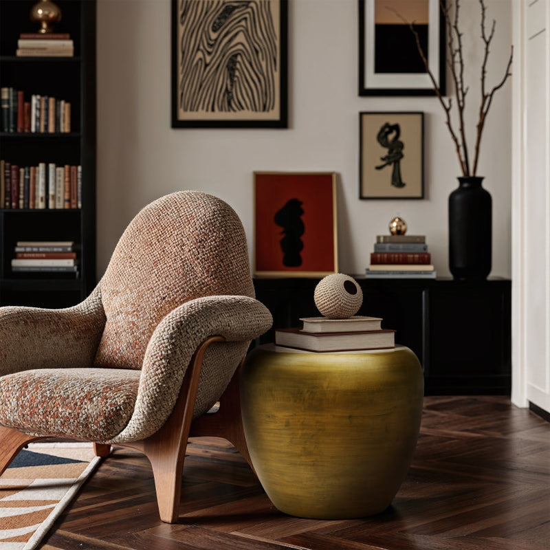 Capsule Aluminum End / Side Table in Gold - 99062Gold-ET