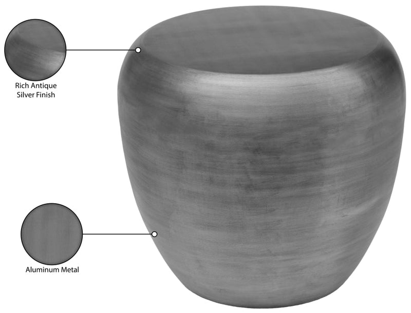 Capsule Aluminum End / Side Table in Silver - 99062Silver-ET