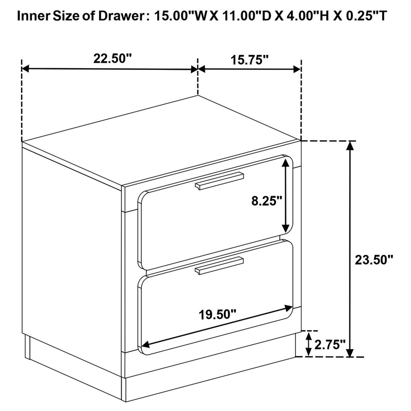 Caraway 2-drawer Nightstand White - 224772