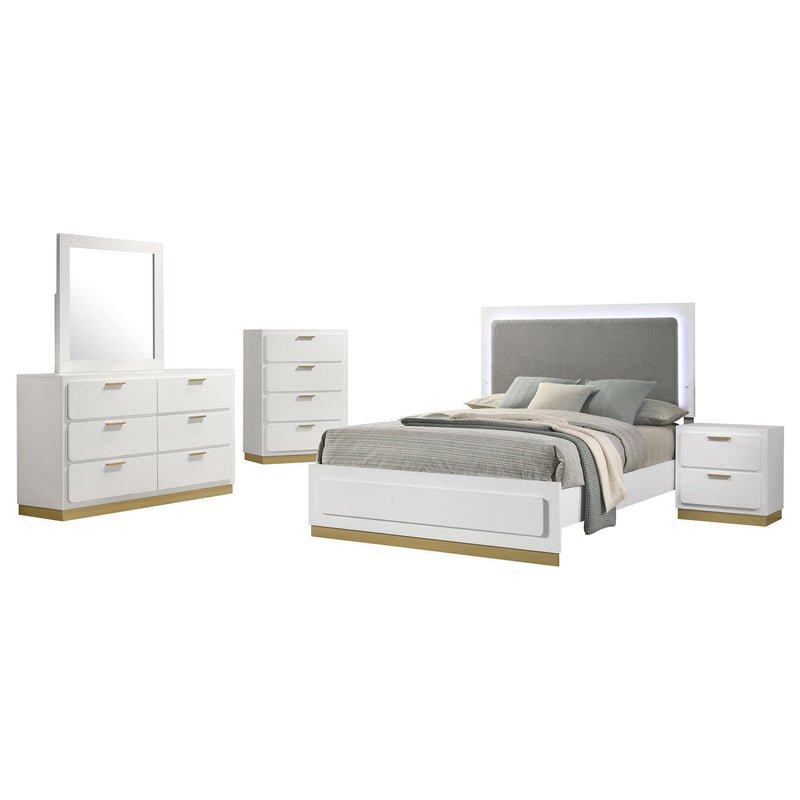 Caraway 5-piece Eastern King Bedroom Set White - 224771KE-S5