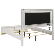 Caraway Wood Eastern King LED Panel Bed White - 224771KE