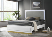 Caraway Wood Queen LED Panel Bed White - 224771Q