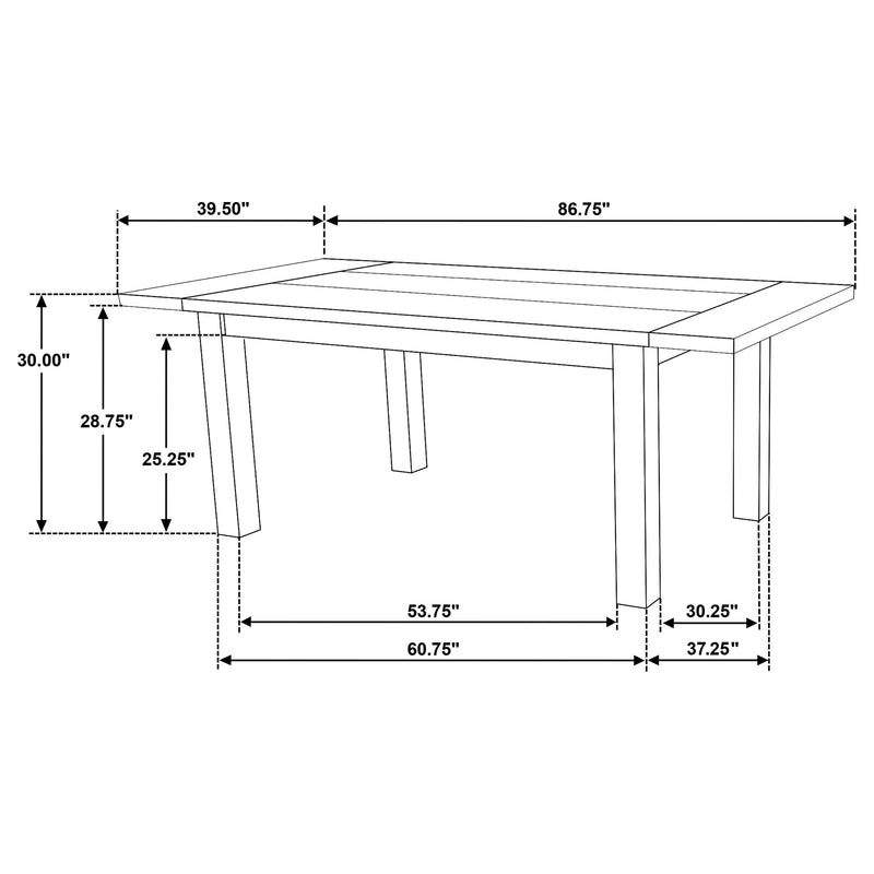 Cardova 87-inch Solid Wood Extension Dining Table Vineyard Oak - 192921