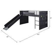 Cargo Twin Loft Bed W/Slide - 38305